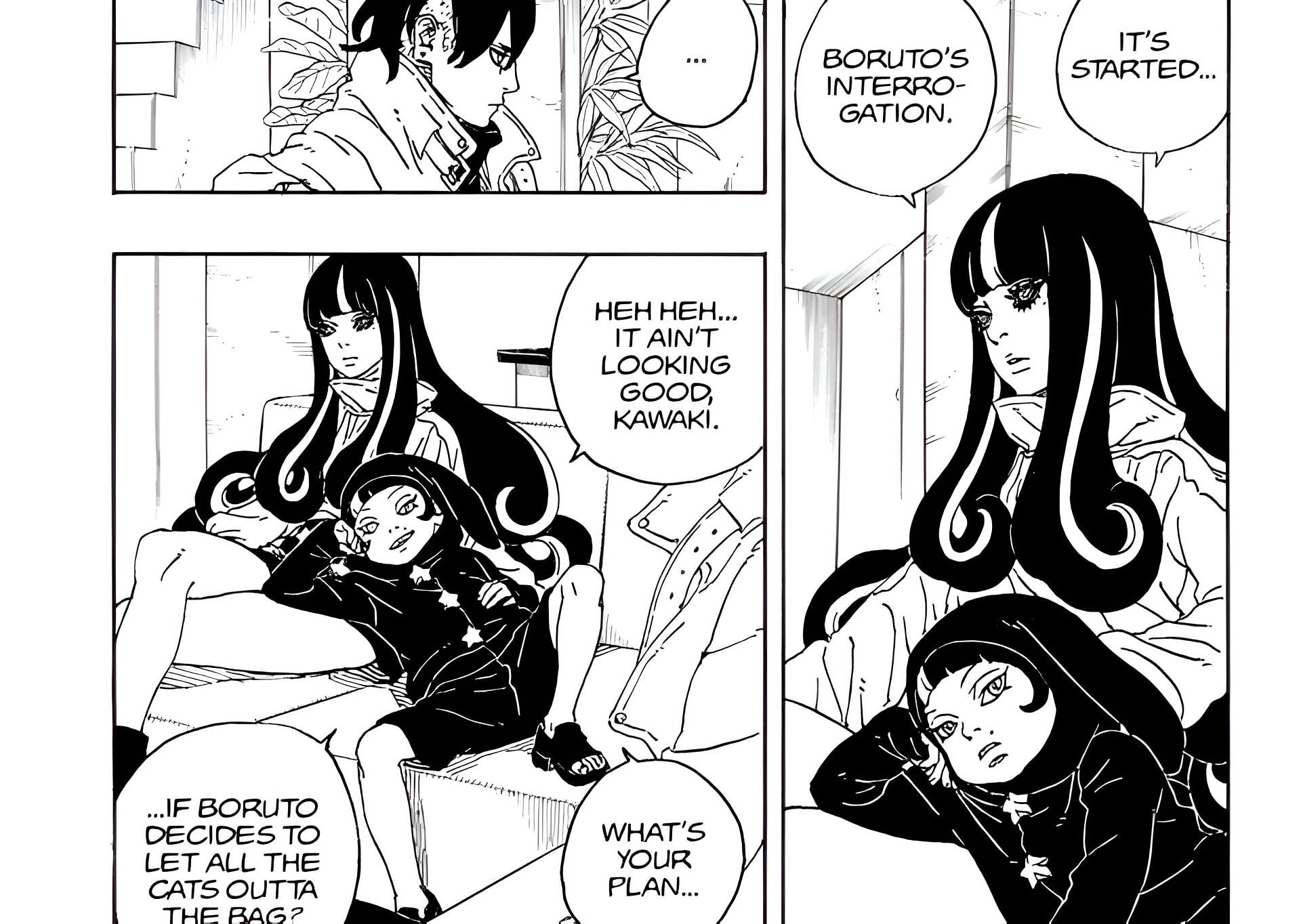 Eida warning Kawaki (Image via Shueisha)